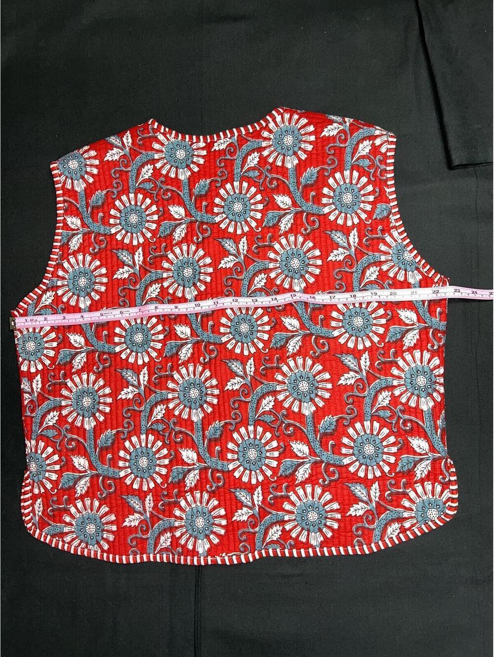 Boho Quilted Red Vest - Picture 4 of 8